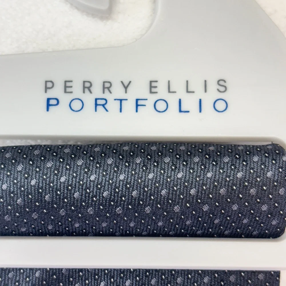 Perry Ellis Portfolio Men's Navy Blue‎ Dotted Necktie Formal Business New NWT